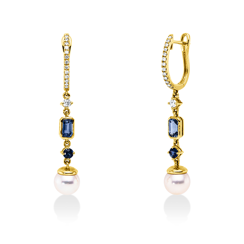 Perle Ohrschmuck Gelbgold 18kt 0,24ct