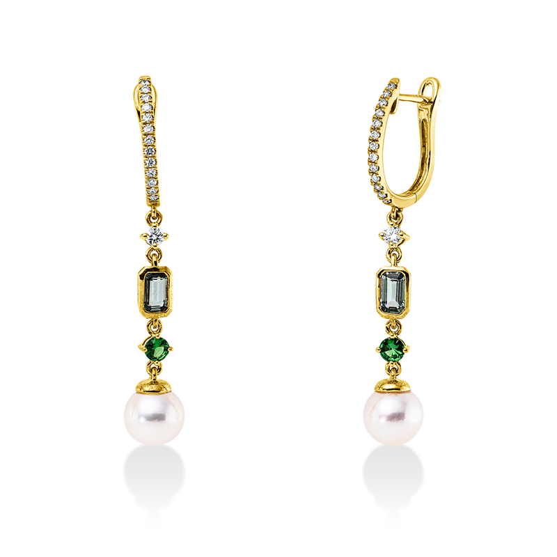 Perle Ohrschmuck Gelbgold 18kt 0,24ct
