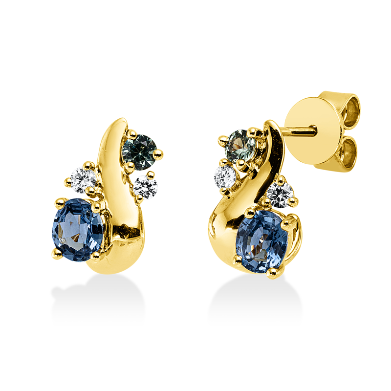 Farbstein Classic Ohrschmuck Gelbgold 18kt 0,14ct