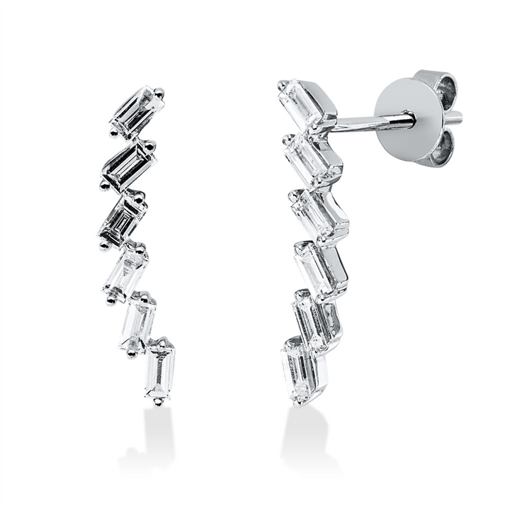 Baguette Ohrstecker Weißgold 18kt Ref-2Z163