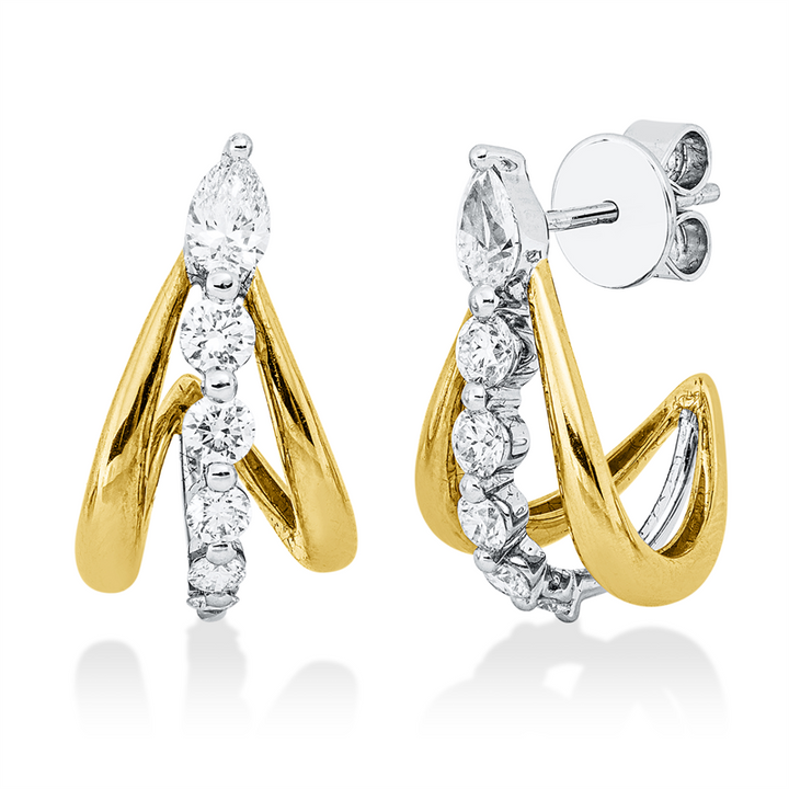 Modern Woman Ohrstecker Gelbgold / Weißgold 18kt Ref-2Z213
