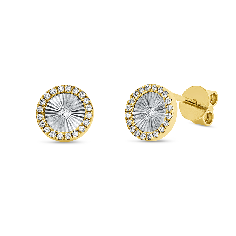Modern Woman Ohrstecker Gelbgold / Weißgold 18kt Ref-2Z318