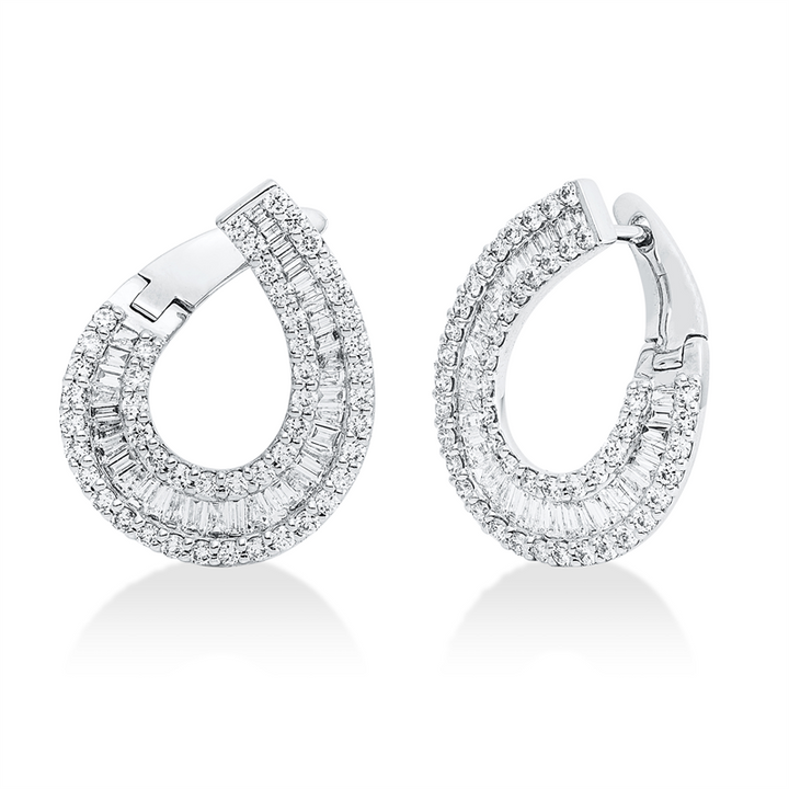 Baguette Ohrschmuck Weißgold 18kt Ref-2Z558