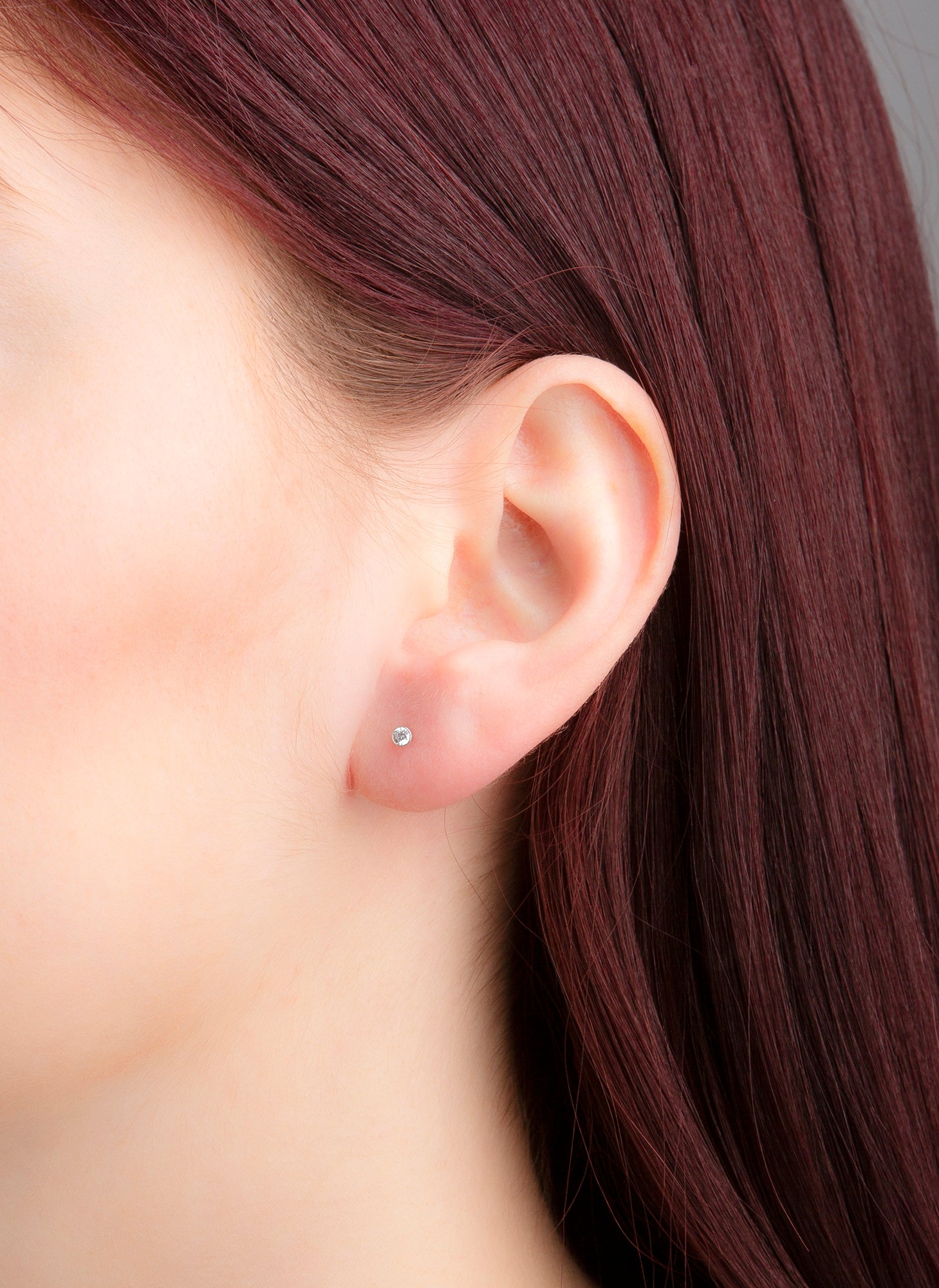 Solitaire Ohrstecker Weißgold 18kt 0,1ct