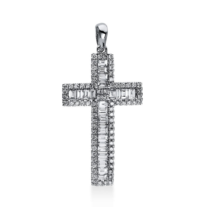 Kreuz Anhänger Weißgold 18kt Ref-3A762
