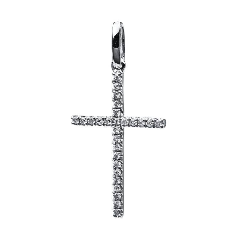 Kreuz Anhänger Weißgold 18kt 0,06ct