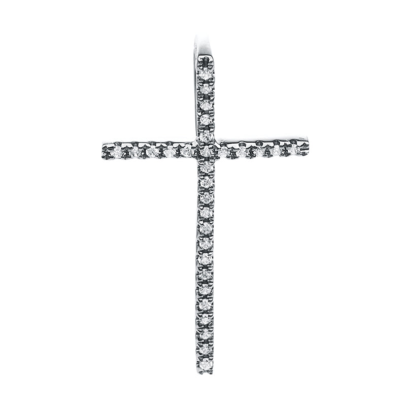 Kreuz Anhänger Weißgold 18kt 0,05ct