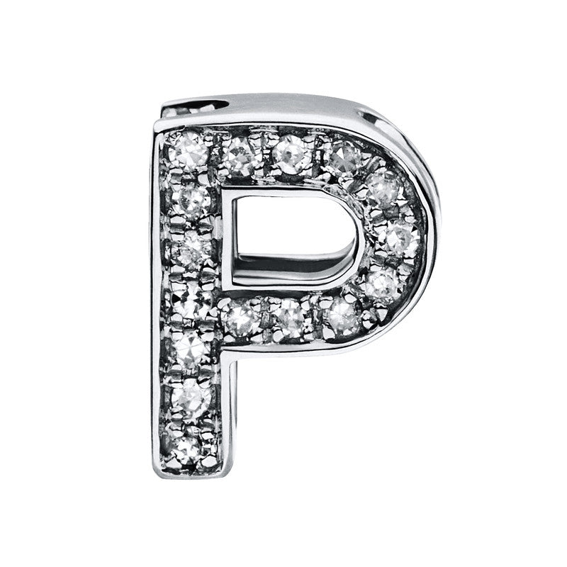 "P" Buchstabe Anhänger Weißgold 14kt 0,03ct