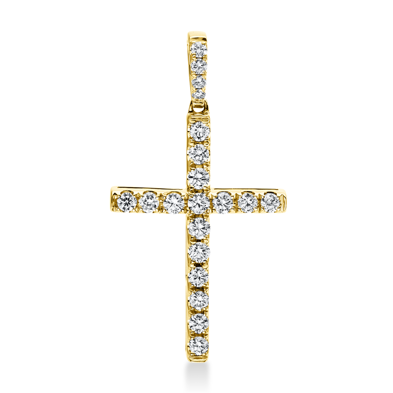 Kreuz Anhänger Gelbgold 18kt 0,49ct