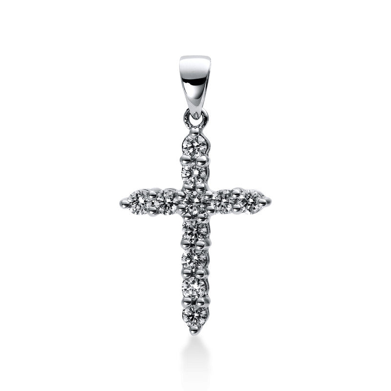 Kreuz Anhänger Weißgold 18kt Ref-3C785