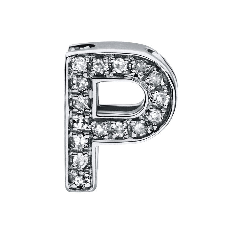 "P" Buchstabe Anhänger Weißgold 18kt 0,03ct