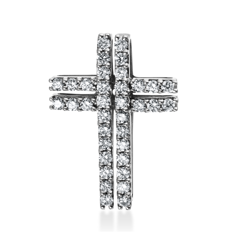 Kreuz Anhänger Weißgold 18kt Ref-3D356