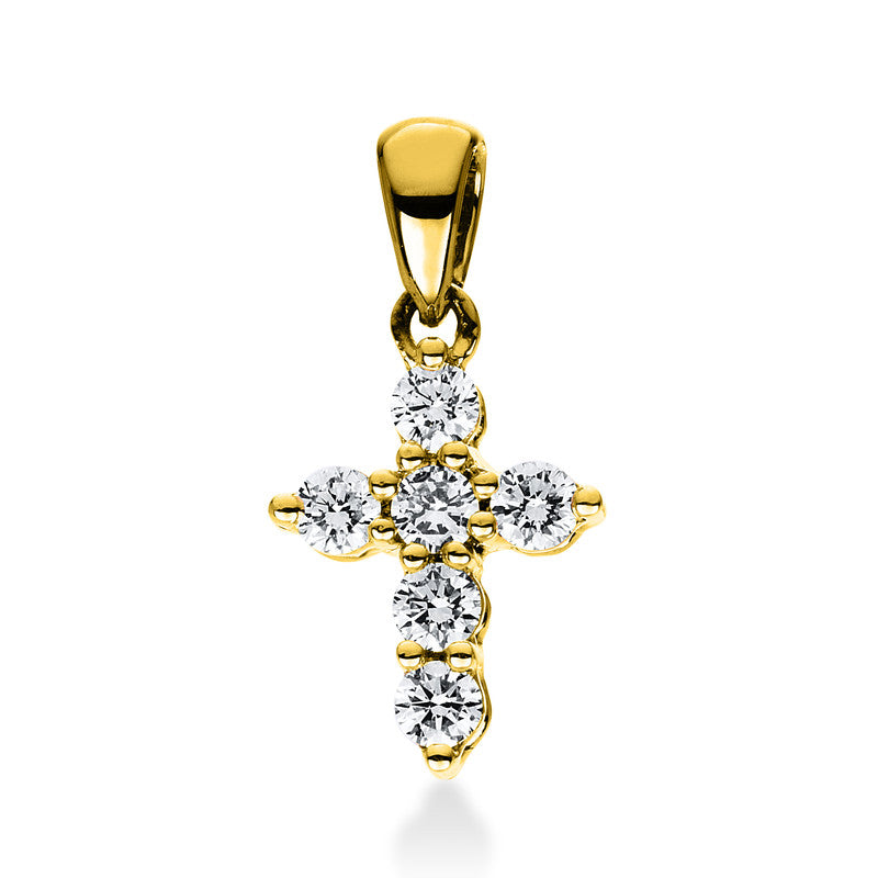 Kreuz Anhänger Weißgold 18kt 0,24ct