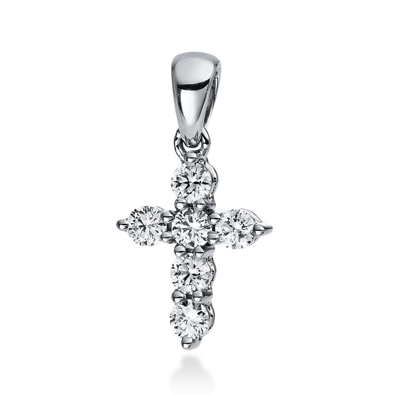 Kreuz Anhänger Weißgold 18kt 0,24ct