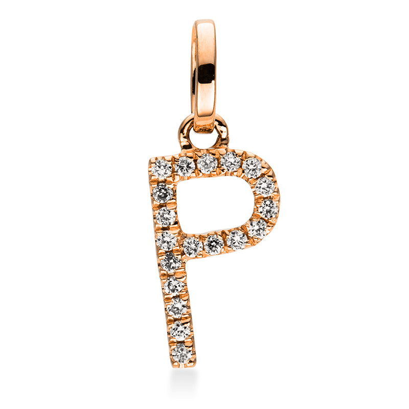 Buchstabe Anhänger Rotgold 18kt 0,04ct