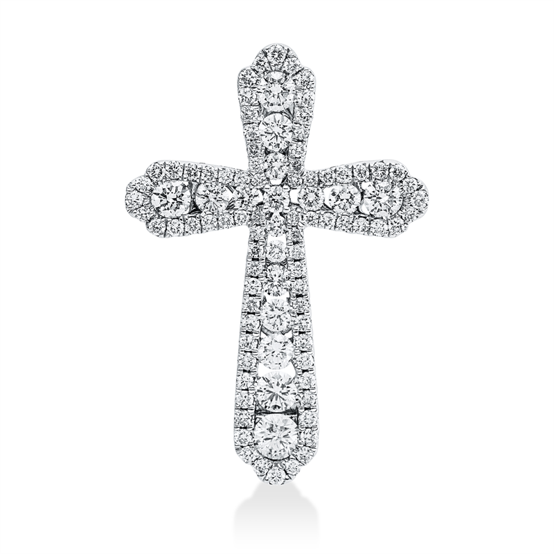 Kreuz Anhänger Weißgold 18kt Ref-3D799