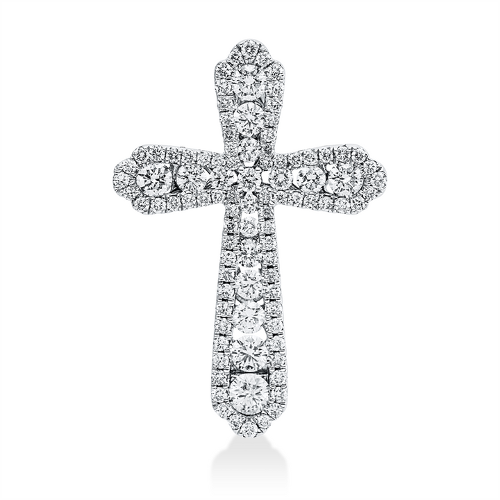 Kreuz Anhänger Weißgold 18kt Ref-3D799