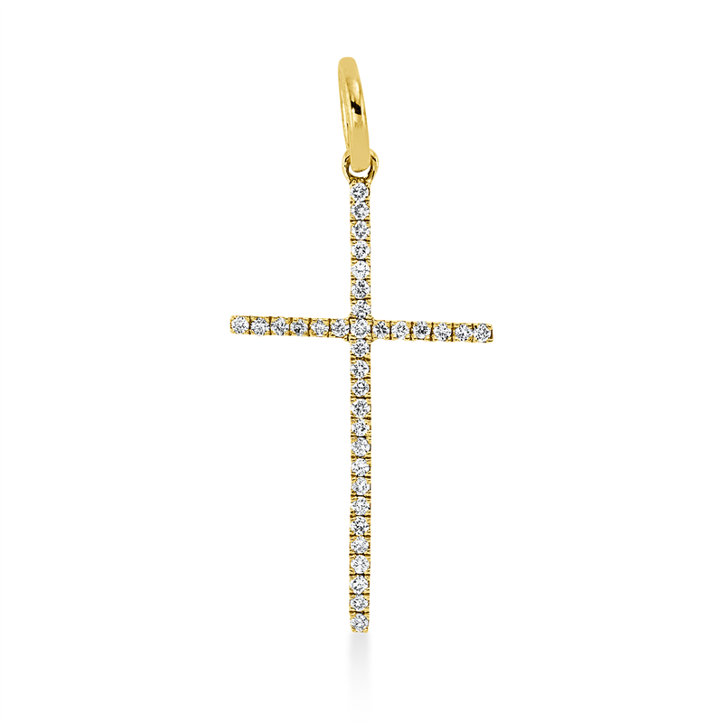 Kreuz Anhänger Gelbgold 18kt Ref-3F501