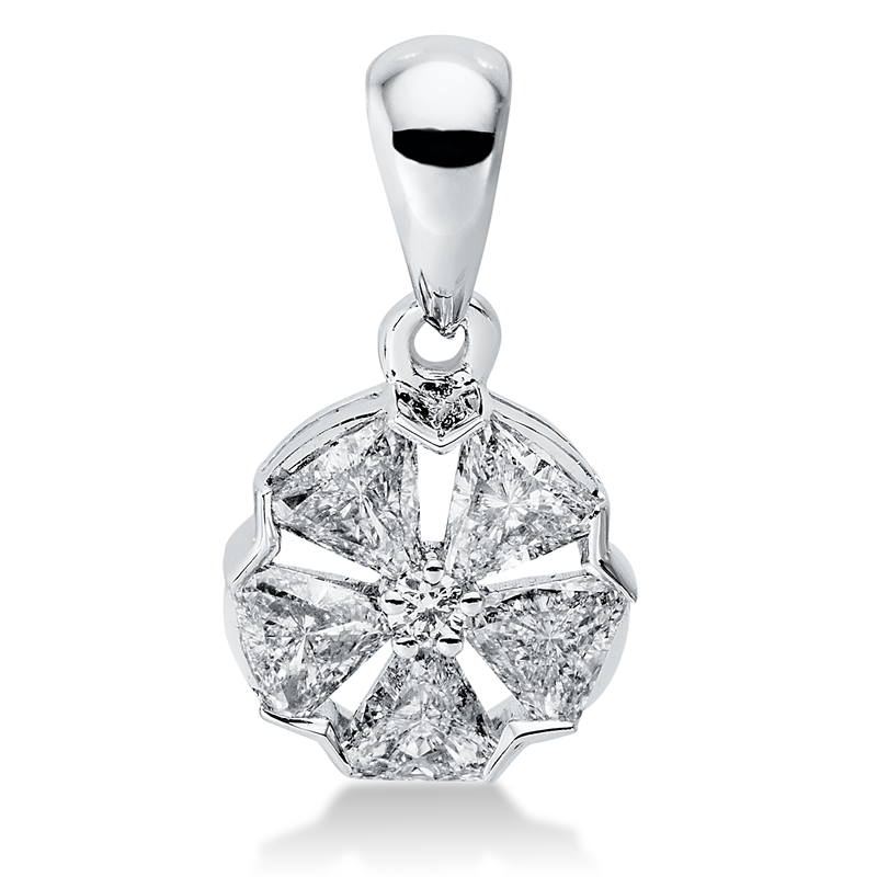Mehrfachsteinbesatz Anhänger Weißgold 18kt 0,31ct