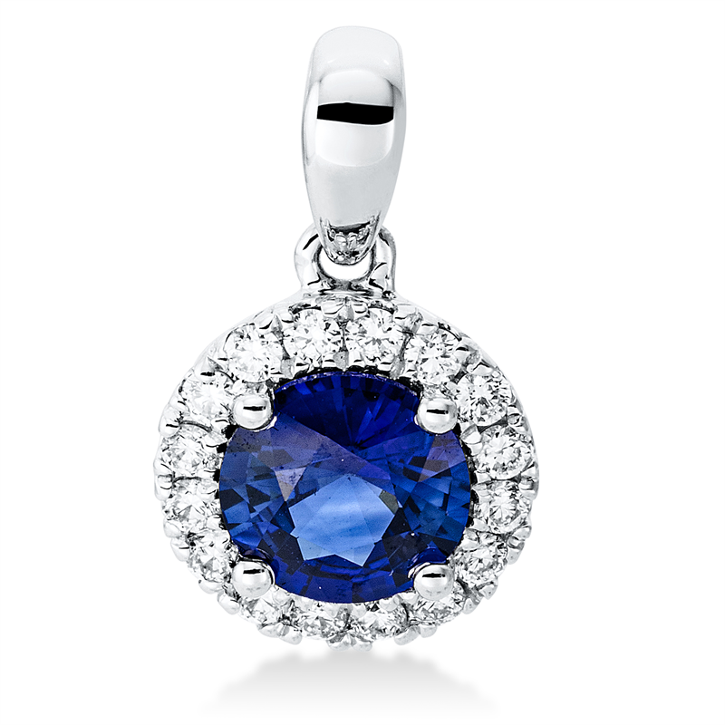 Farbstein Classic Anhänger Weißgold 18kt 0,17ct