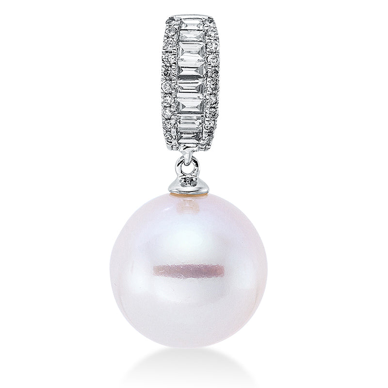 Perle Anhänger Weißgold 18kt 0,23ct