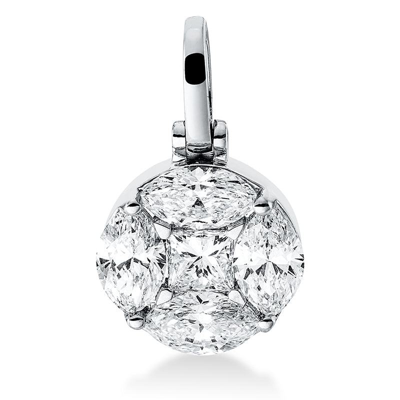 Baguette Illusion Anhänger Weißgold 18kt 0,71ct