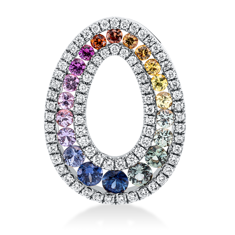 Rainbow & Multicolor Anhänger Weißgold 18kt 0,42ct