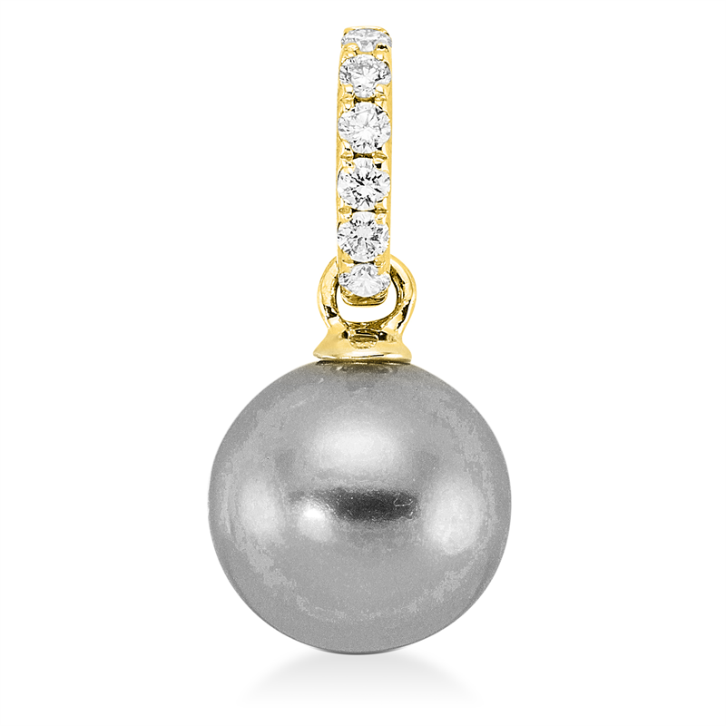 Perle Anhänger Weißgold 18kt 0,13ct