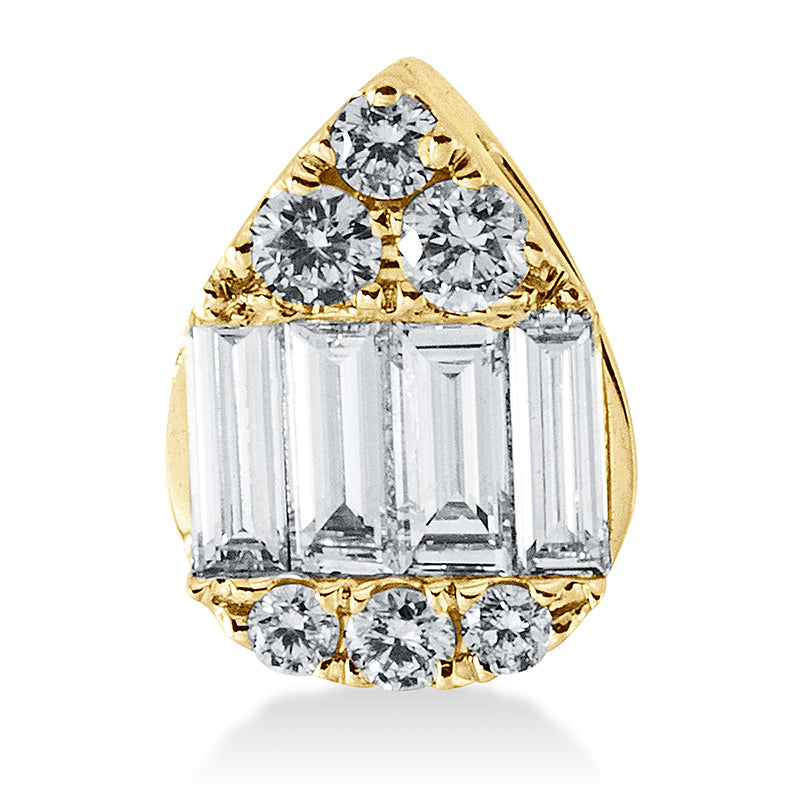 Baguette Illusion Anhänger Gelbgold 18kt Ref-3G575