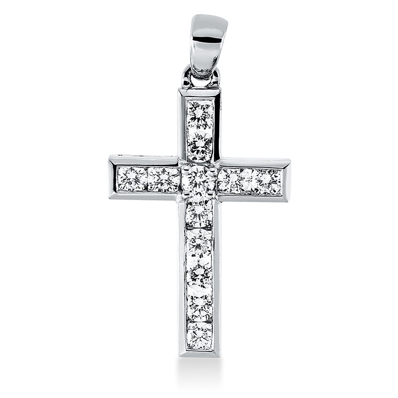 Kreuz Anhänger Weißgold 18kt Ref-3G577