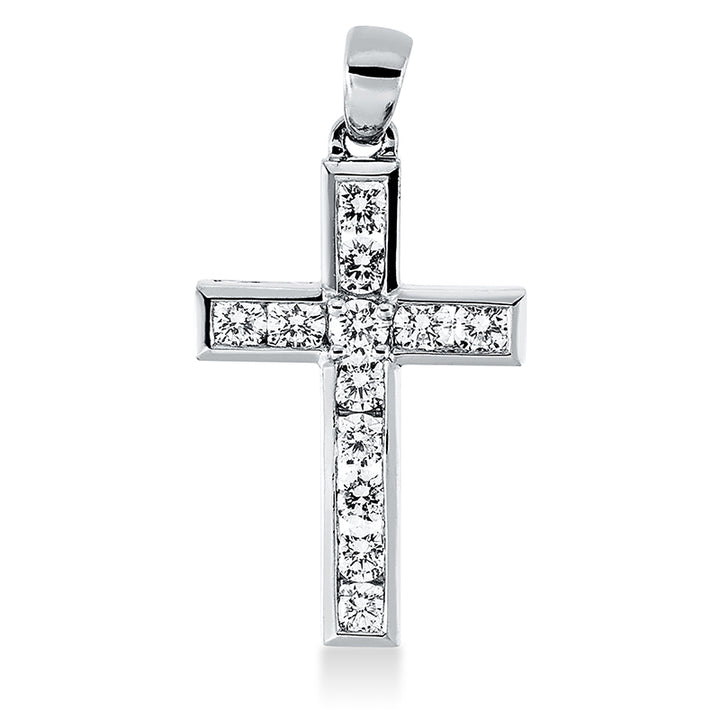 Kreuz Anhänger Weißgold 18kt Ref-3G577