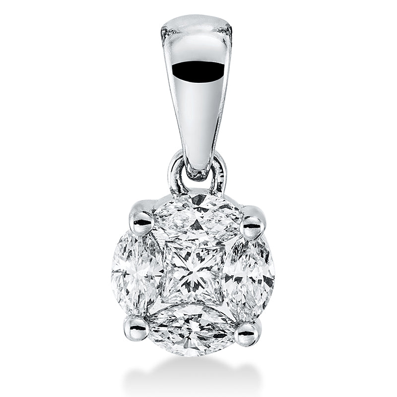 Baguette Illusion Anhänger Weißgold 18kt 0,26ct