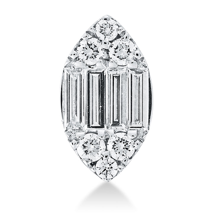 Baguette Illusion Anhänger Weißgold 18kt Ref-3G747