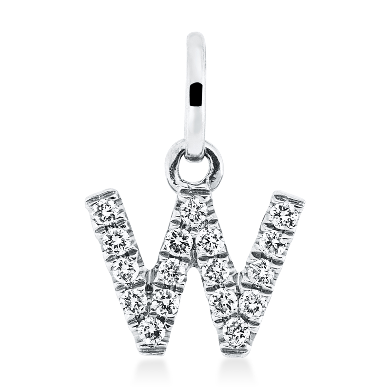 Buchstabe Anhänger Weißgold 18kt 0,07ct