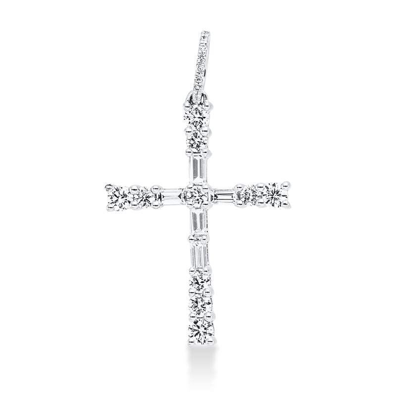 Kreuz Anhänger Weißgold 18kt 0,49ct