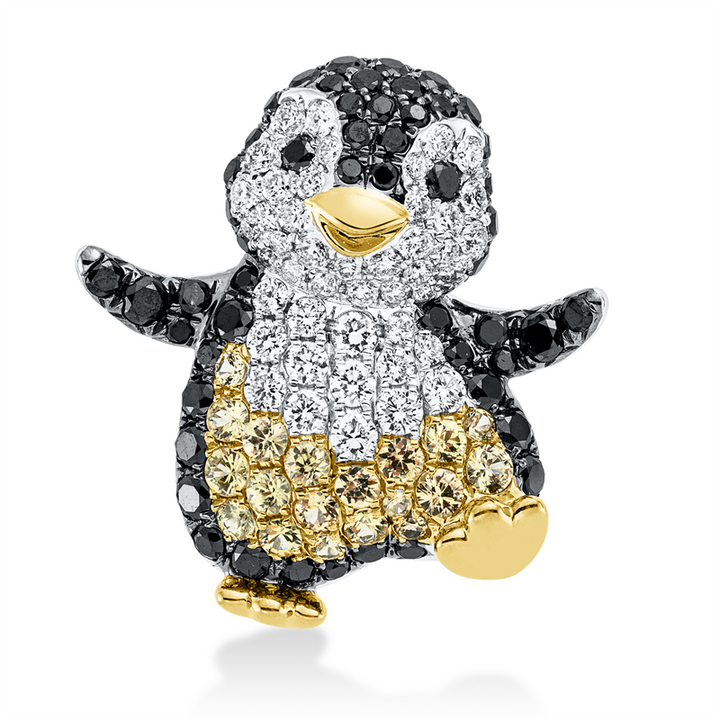 Tier Anhänger Weißgold / Gelbgold 18kt Ref-3H300