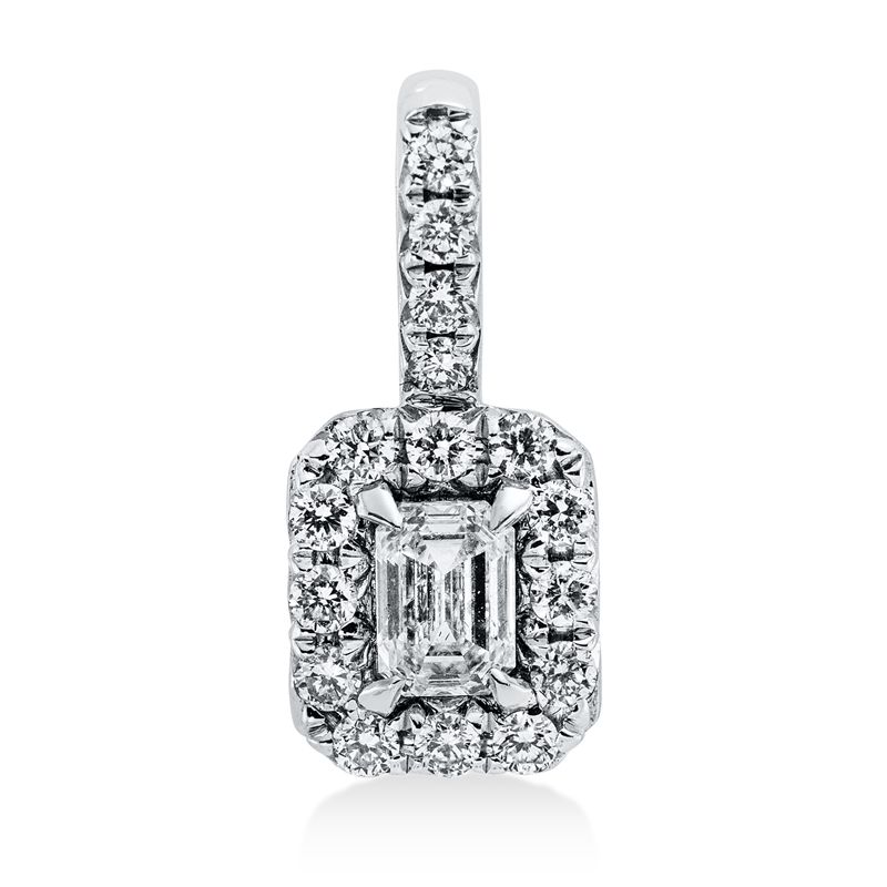 Solitaire mit Besatz Anhänger Weißgold 18kt Ref-3H421