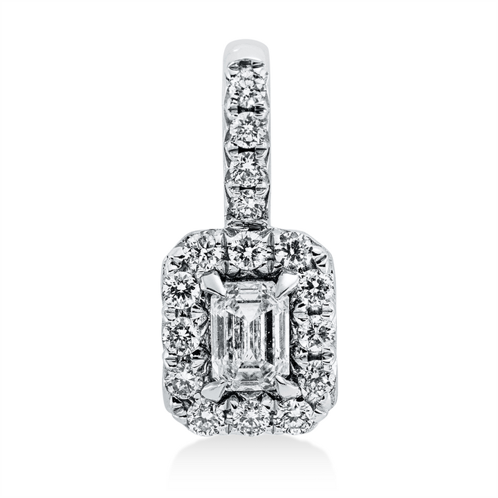 Solitaire mit Besatz Anhänger Weißgold 18kt Ref-3H421