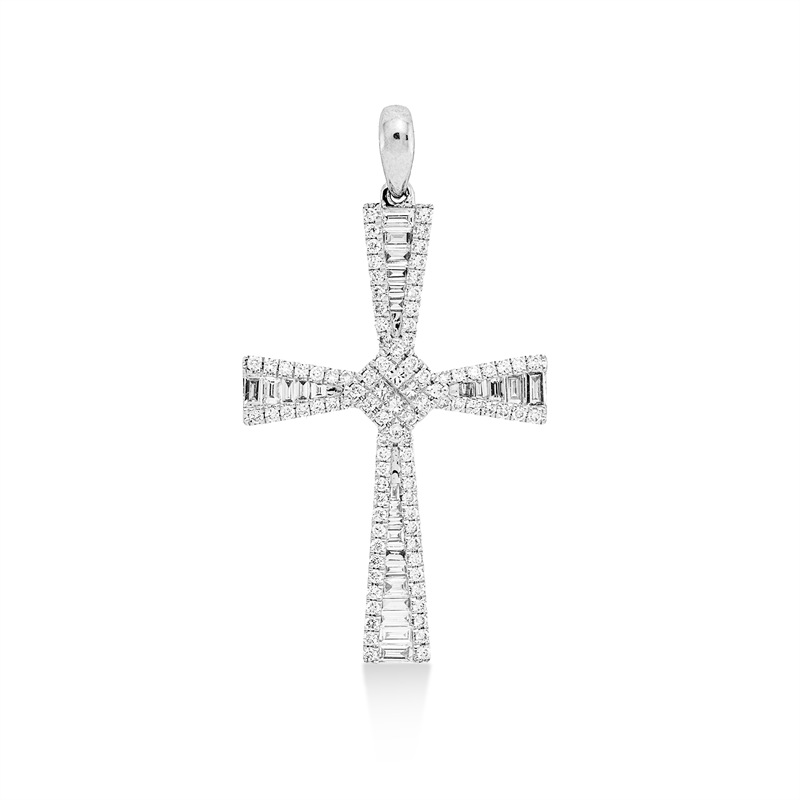 Baguette Anhänger Weißgold 18kt 0,88ct