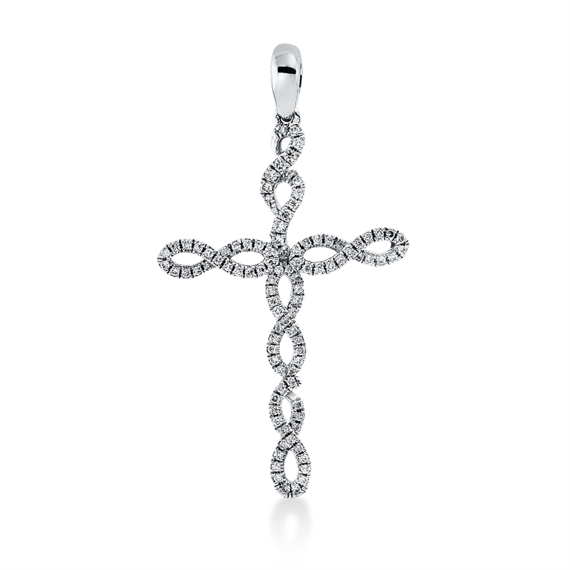 Kreuz Anhänger Weißgold 18kt Ref-3H671