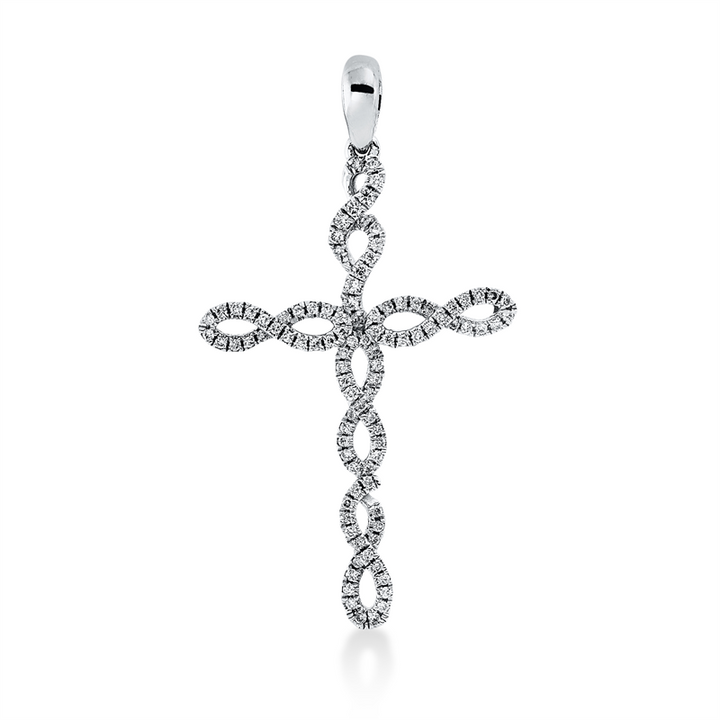 Kreuz Anhänger Weißgold 18kt Ref-3H671