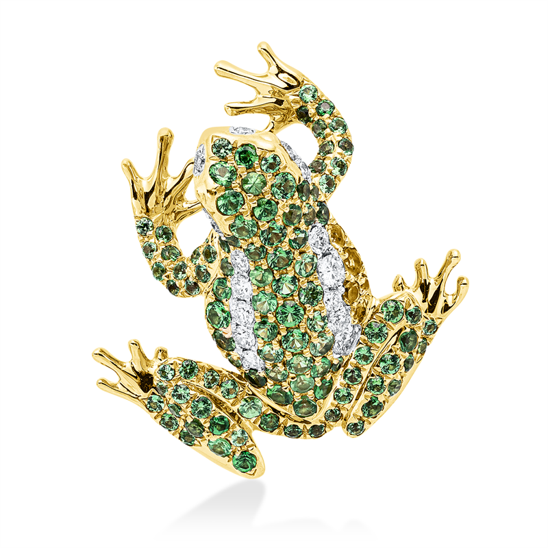 Tier Anhänger Gelbgold / Weißgold 18kt 0,16ct