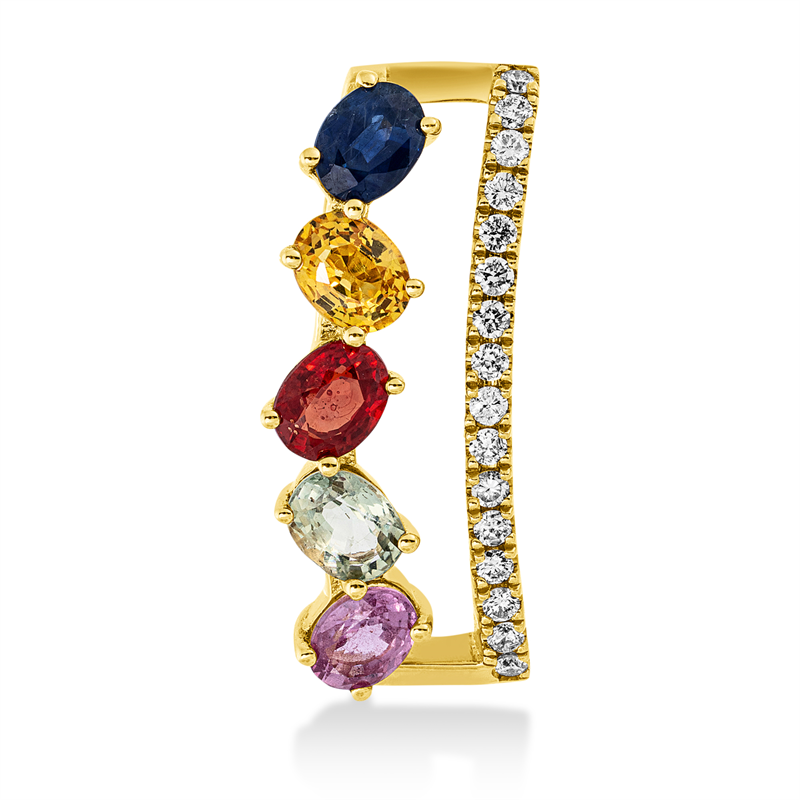 Rainbow & Multicolor Anhänger Gelbgold 18kt Ref-3H847