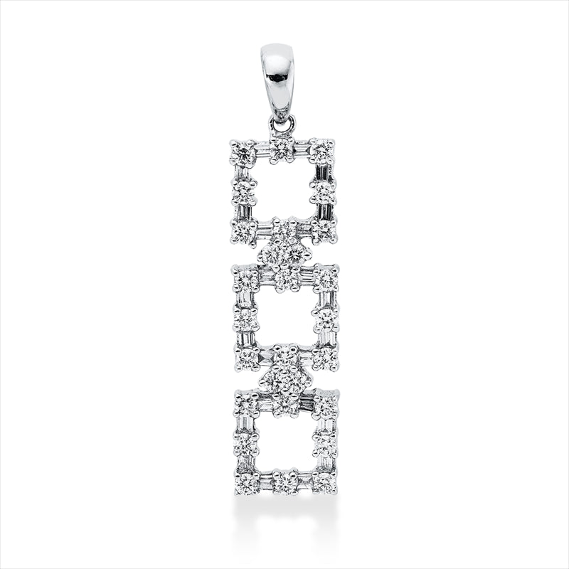 Baguette Anhänger Weißgold 18kt 0,93ct
