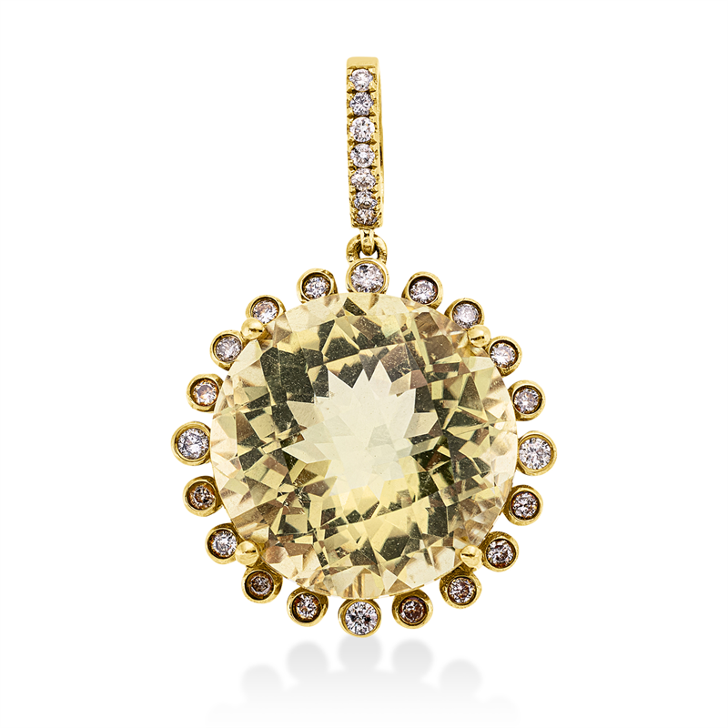 Farbstein Fashion Anhänger Gelbgold 18kt Ref-3I084