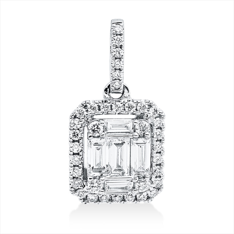 Baguette Anhänger Weißgold 18kt 0,37ct