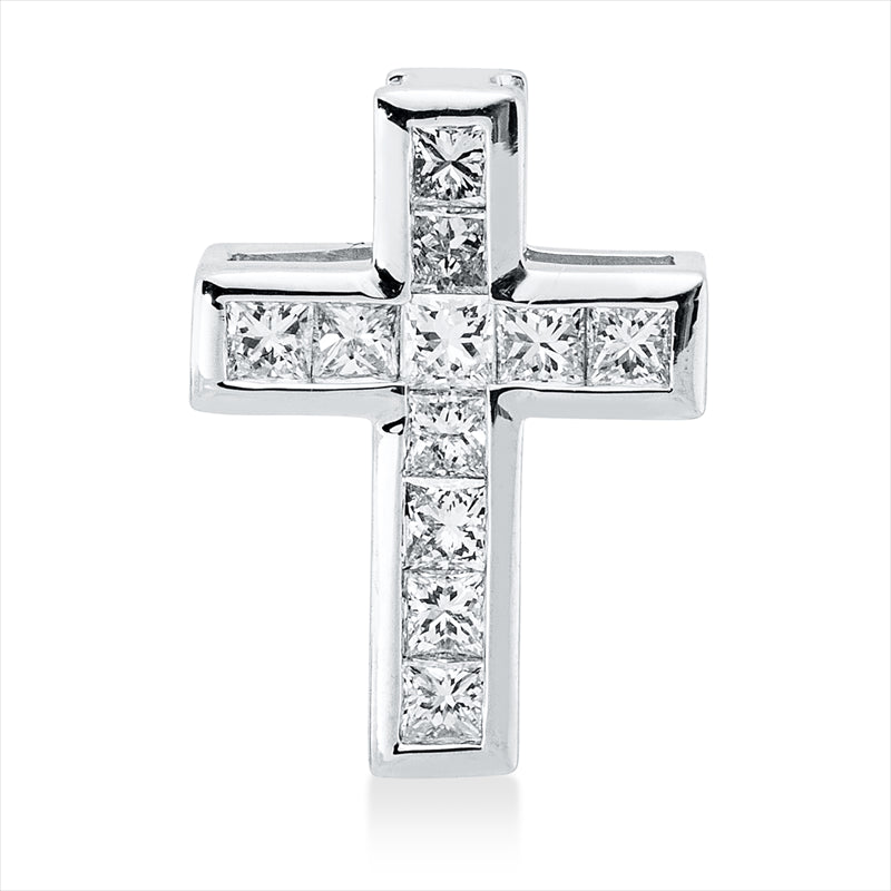 Baguette Anhänger Weißgold 14kt 0,14ct