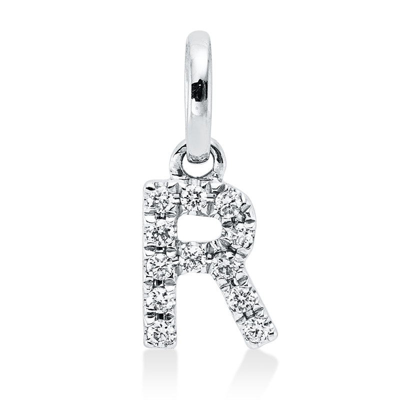 Buchstabe Anhänger Weißgold 18kt 0,05ct
