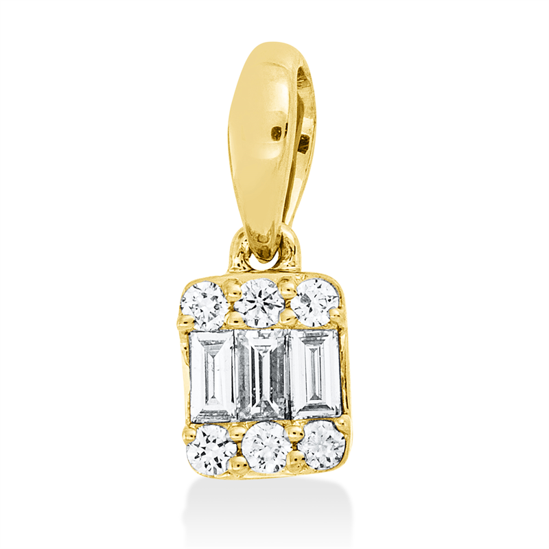 Baguette Illusion Anhänger Gelbgold 18kt 0,12ct