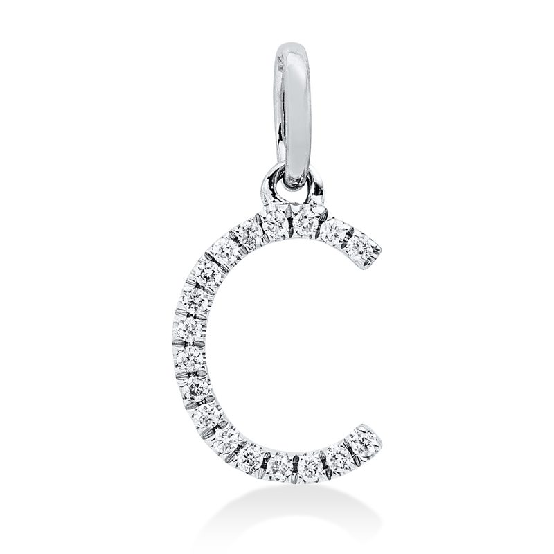 Buchstabe Anhänger Weißgold 18kt 0,04ct